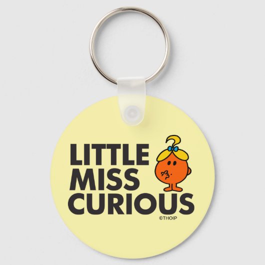 Little Miss Curious | Schwarze Schrift Schlüsselanhänger (Rückseite)