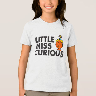 Little Miss Curious Schwarze Schrift Tri-Blend Shirt