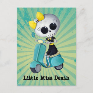 Little Miss Death auf Scooter Postkarte