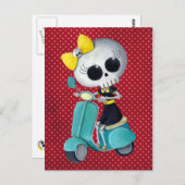 Little Miss Death auf Scooter Postkarte (Vorne/Hinten)