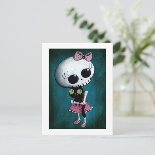 Little Miss Death - Halloween Beauty Postkarte (Stehend Vorderseite)