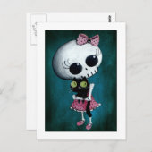 Little Miss Death - Halloween Beauty Postkarte (Vorne/Hinten)
