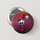 Little Miss Death Valentine Girl Button (Vorne & Hinten)