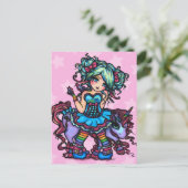 Little Miss Deelish Fairy Unicorn Princess Fantasy Postkarte (Stehend Vorderseite)