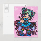 Little Miss Deelish Fairy Unicorn Princess Fantasy Postkarte (Vorne/Hinten)