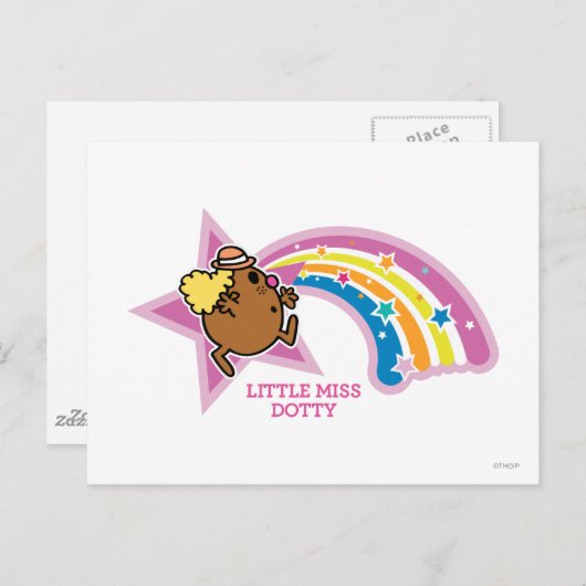 Little Miss Dotty | Jagd auf Regenbows Postkarte (Vorne/Hinten)