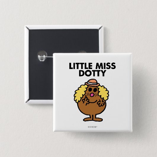 Little Miss Dotty | Schwarze Schrift Button (Vorne & Hinten)