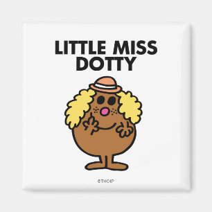 Little Miss Dotty   Schwarze Schrift Magnet