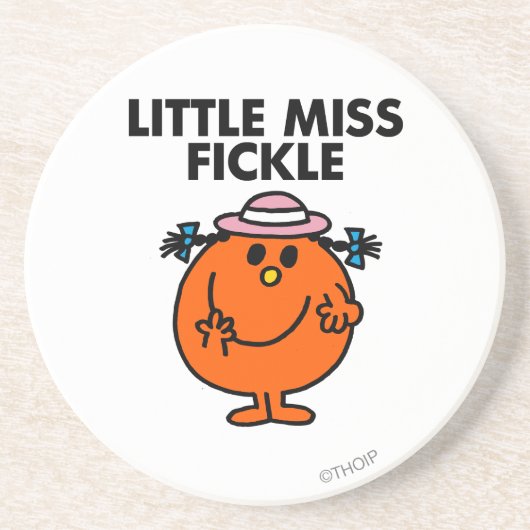 Little Miss Fickle | Schwarze Schrift Getränkeuntersetzer (Vorne)