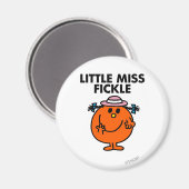 Little Miss Fickle | Schwarze Schrift Magnet (Vorderseite/Rückseite)