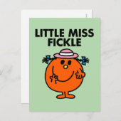 Little Miss Fickle | Schwarze Schrift Postkarte (Vorne/Hinten)
