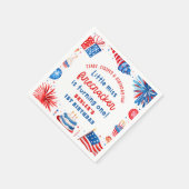 Little Miss Firecracker 4. Juli 1. Geburtstag Serviette (Ecke)