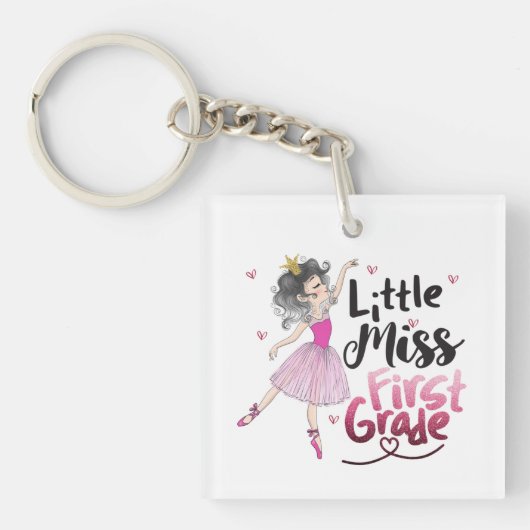 Little Miss First Grade Keychain – Back to School Schlüsselanhänger (Vorderseite)