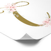 Little Miss Floral Baby's Initial Shower Kinderzim Poster (Ecke)