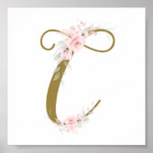 Little Miss Floral Baby's Initial Shower Kinderzim Poster (Vorne)