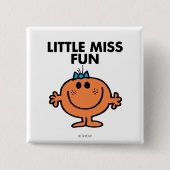 Little Miss Fun | Schwarze Schrift Button (Vorderseite)