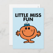 Little Miss Fun | Schwarze Schrift Postkarte (Vorne/Hinten)