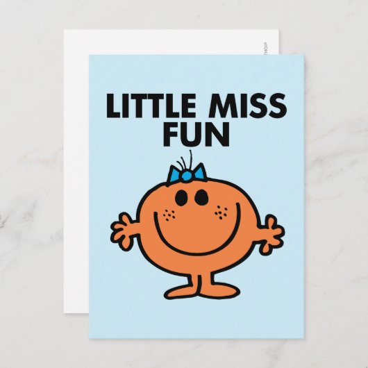 Little Miss Fun | Schwarze Schrift Postkarte (Vorne/Hinten)