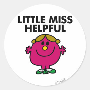 Little Miss Helpful Classic Runder Aufkleber