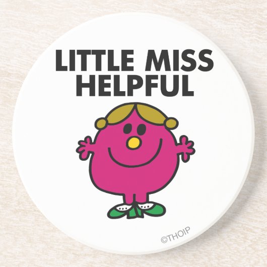 Little Miss Helpful Classic Sandstein Untersetzer (Vorne)