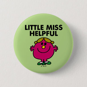 Little Miss Helpful   Schwarze Schrift Button