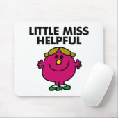 Little Miss Helpful | Schwarze Schrift Mousepad (Mit Mouse)