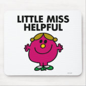 Little Miss Helpful | Schwarze Schrift Mousepad (Vorne)
