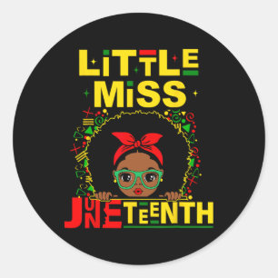 Little Miss Juneteenth Mädchen Kleinkind Schwarze Runder Aufkleber