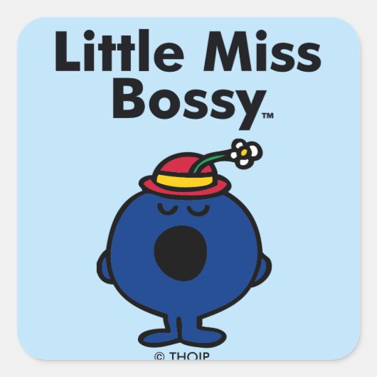 Little Miss | Kleine Miss Bossy ist so Bossy Quadratischer Aufkleber (Vorderseite)