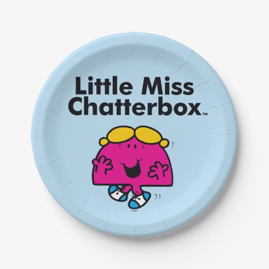Little Miss | Kleine Miss Chatterbox ist so klein Pappteller (Vorderseite)