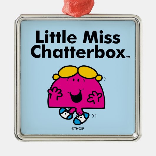 Little Miss | Kleine Miss Chatterbox ist so klein Silbernes Ornament (Vorne)