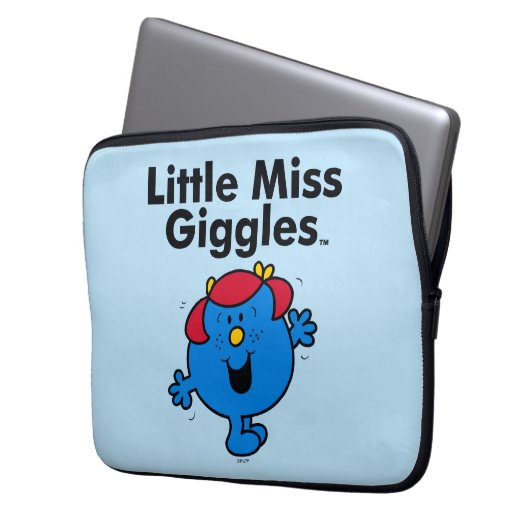 Little Miss | Kleine Miss Giggles lacht gerne Laptopschutzhülle (Vorderseite Links)