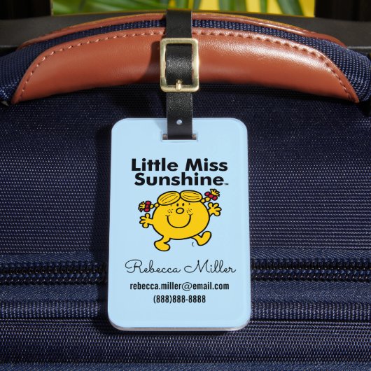 Little Miss | Kleine Miss Sunshine ist ein Sonnens Gepäckanhänger (Vorderseite Insitu 2)