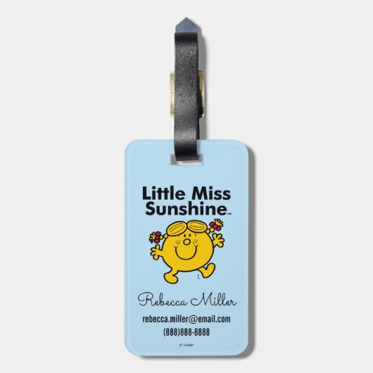 Little Miss | Kleine Miss Sunshine ist ein Sonnens Gepäckanhänger (Rückseite vertikal)