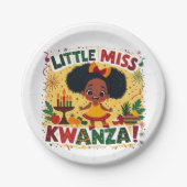 Little Miss Kwanza Afro American Kwanaz Erbe Pappteller (Vorderseite)