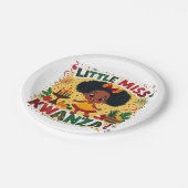 Little Miss Kwanza Afro American Kwanaz Erbe Pappteller (Schrägansicht)