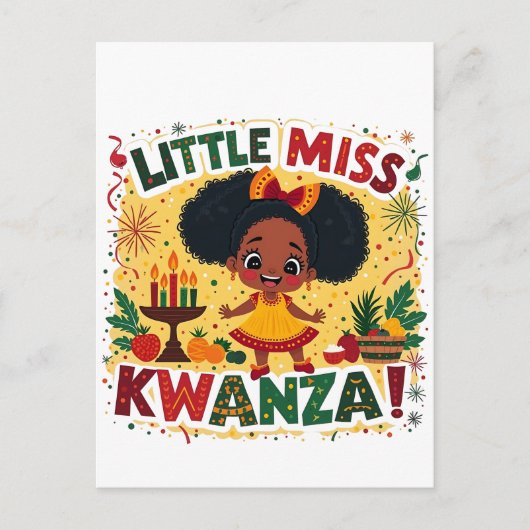 Little Miss Kwanza Afro American Kwanaz Erbe Postkarte (Vorderseite)