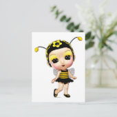 Little Miss Lady Bumblebee Postkarte (Stehend Vorderseite)