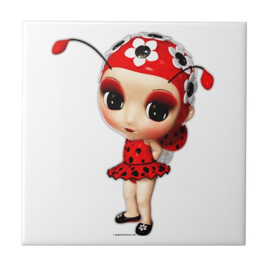 Little Miss Ladybug Fliese (Vorderseite)