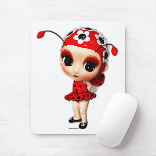 Little Miss Ladybug Mousepad (Mit Mouse)