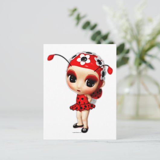 Little Miss Ladybug Postkarte (Stehend Vorderseite)