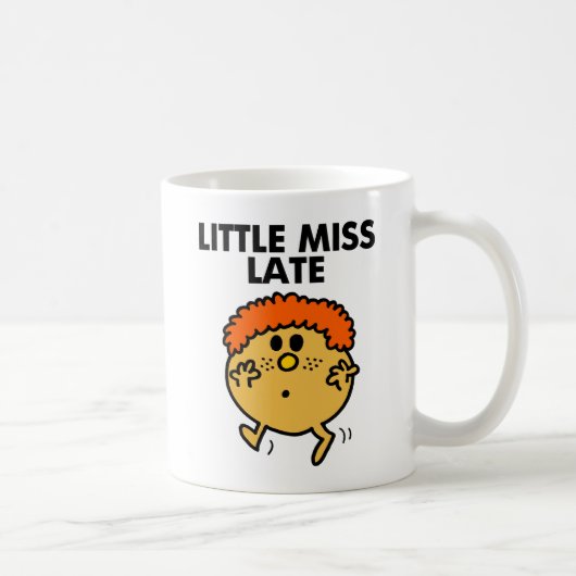 Little Miss Late | Schwarze Schrift Kaffeetasse (Rechts)