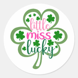 Little Miss Lucky Charm 🍀 ✨ Runder Aufkleber