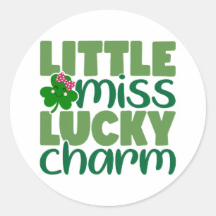 Little Miss Lucky Charm 🍀 ✨ Runder Aufkleber