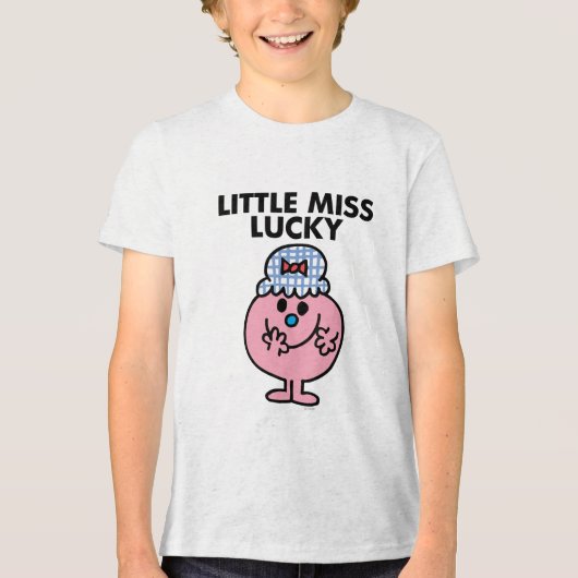 Little Miss Lucky Hiding Her Mouth Tri-Blend Shirt (Vorderseite)