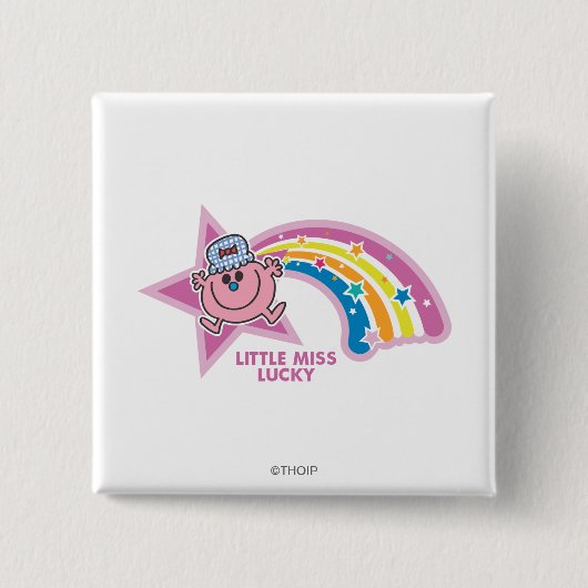 Little Miss Lucky | Regenbogen Button (Vorderseite)