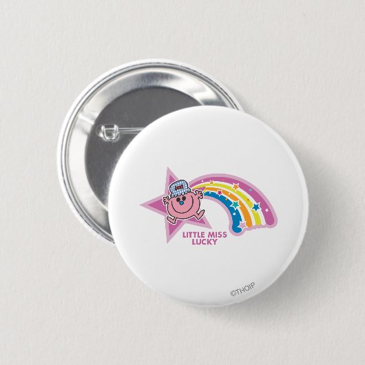 Little Miss Lucky | Regenbogen Button (Vorne & Hinten)