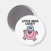Little Miss Lucky | Schwarze Schrift Magnet (Vorderseite/Rückseite)