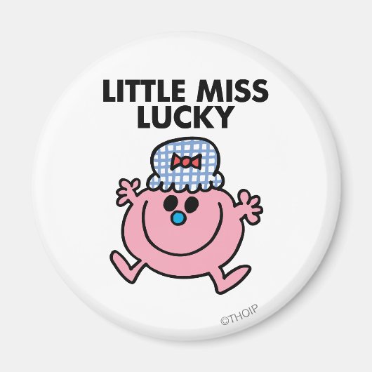 Little Miss Lucky | Schwarze Schrift Magnet (Vorne)