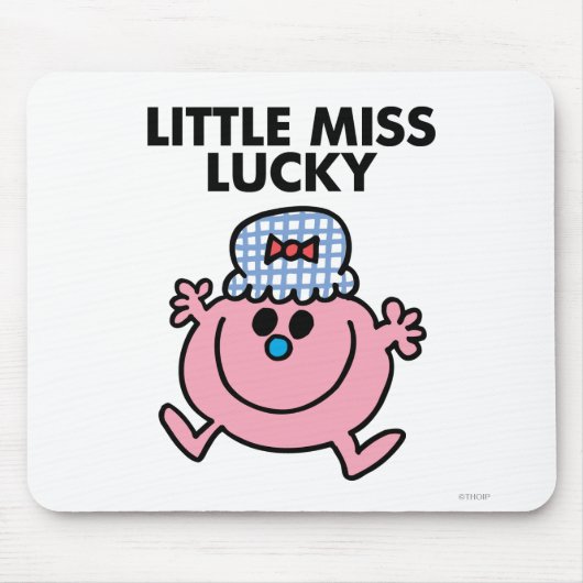 Little Miss Lucky | Schwarze Schrift Mousepad (Vorne)